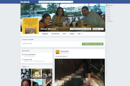 La página de Derek Medina con la foto de su mujer asesinada