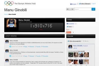La página de Manu Ginóbili en el sitio oficial de los Juegos