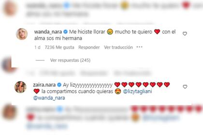 La palabra de Wanda y Zaira (Captura Instagram @lizytagliani)