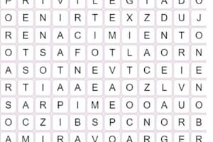 La palabra "fiesta" está escondida dentro de esta "engañosa" sopa de letras