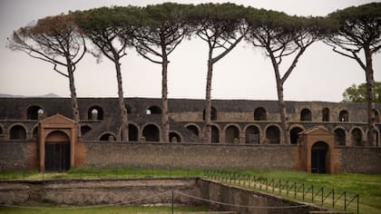 La Palestra Grande dei Gladiatori y el anfiteatro romano en Pompeya, Italia
Foto: Getty Images