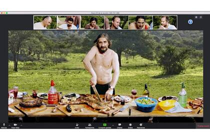 El "Asado en Mendiolaza" de Marcos López, intervenido por Manuel A. Fernández en tiempos de Zoom
