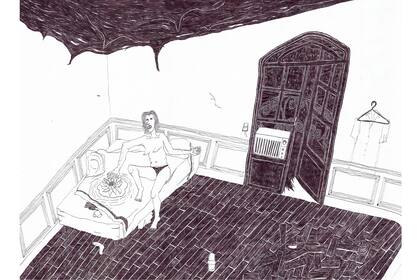 Imagen de la serie "Sucia y desprolija", birome sobre papel, 2019