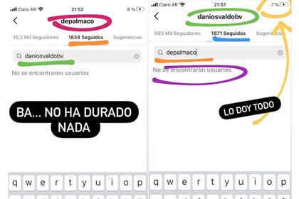 Juariu descubrió que Daniel Osvaldo y su novia ya no se siguen en las redes sociales