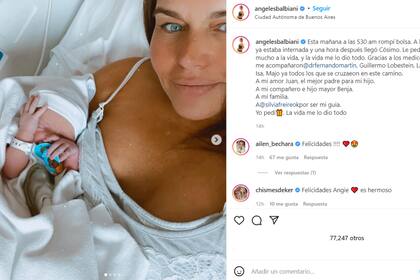 La panelista se convirtió en madre por segunda vez y compartió la alegría en Instagram