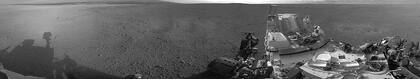 Un corte de la imagen panorámica enviada por el Curiosity