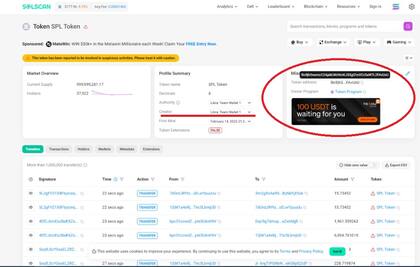 La pantalla muestra el momento en el que la billetera Libra Team Wallet 1 crea el código del token que luego tuitea Javier Milei