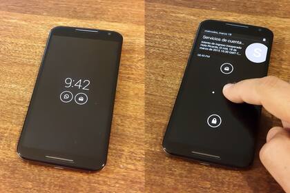 La pantalla muestra hasta tres notificaciones, que pueden "espiarse" sin desbloquear el teléfono