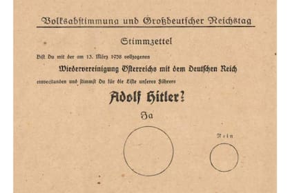 La papeleta de voto que usaron los nazis en 1938