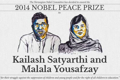 Así destacó a Malala Yousafzai y Kailash Satyarthi la web oficial del premio Nobel de la Paz