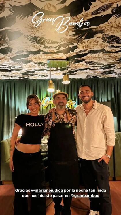 La pareja asistió al restaurante de Mariano Iúdica