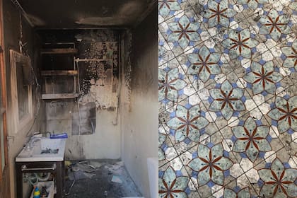 La pareja compartió imágenes del resultado de la vivienda atacada por el incendio.