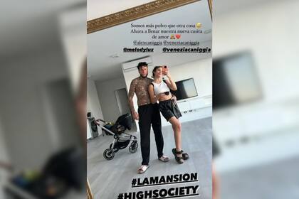 La pareja compartió la felicidad de haberse mudado (Foto Instagram @melodyluz)