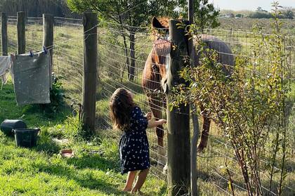La pareja dejó el departamento que alquilaban en Once para que su hija pudiera crecer cerca de la naturaleza.
