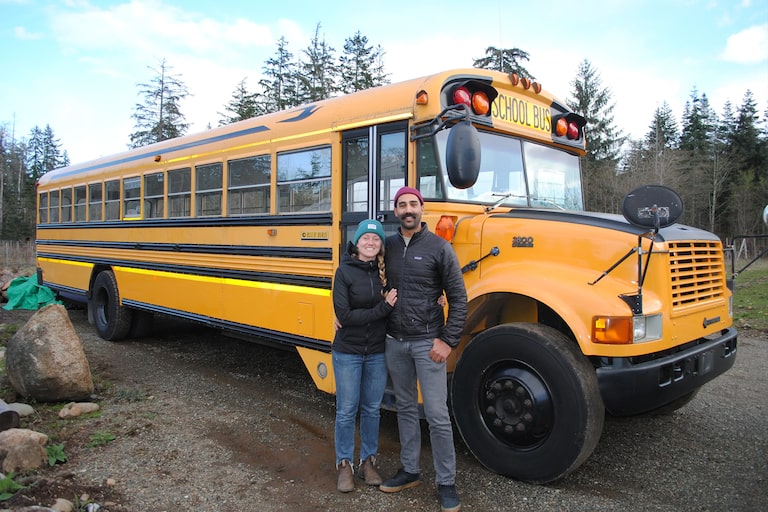 They travel: A couple bought a bus for US$7,200 and turned it into their dream home with recycled materials