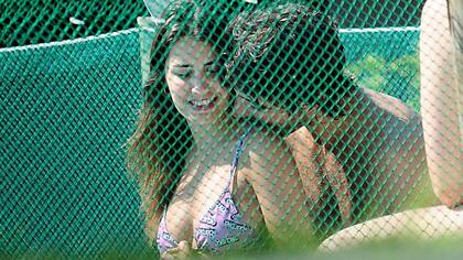 La pareja, en un momento de relax