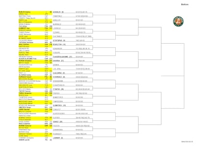 La parte baja del cuadro masculino de Roland Garros
