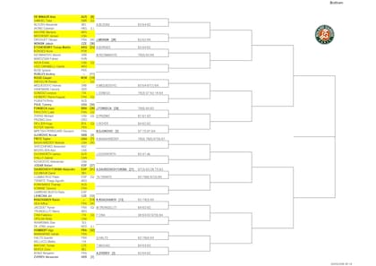 La parte baja del cuadro masculino de Roland Garros