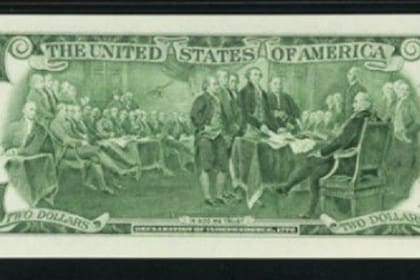 La parte trasera del billete marca un momento emblemático en la historia de Estados Unidos (Archivo)