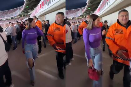 La particular remera que lució Wanda Nara en la cancha de River