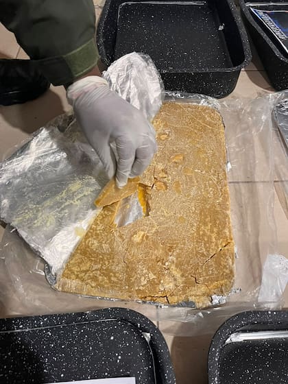 La pasta base de cocaína, al descubierto (Prensa Gendarmería)