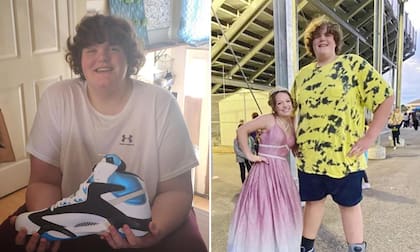 La patología del joven se conoce como acromegalia o gigantismo (Foto: Twitter @Vicoseven / @renmusb1)