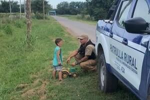 La patrulla rural encontró al niño y lo devolvió con su madre