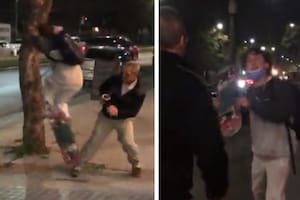 Un hombre y un adolescente se enfrentaron en una violenta pelea por una patineta