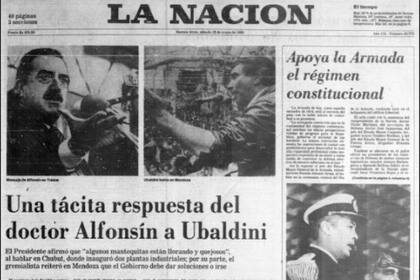 La pelea entre Alfonsín y Ubaldini y las frases del presidente contra el dirigente sindical ocuparon la primera plana de los diarios de la época