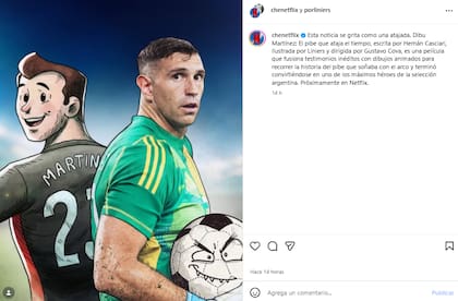 La película está dirigida por Gustavo Cova, escrita por Hernán Casciari e ilustrada por Liniers (Foto: Instagram @chenetflix)