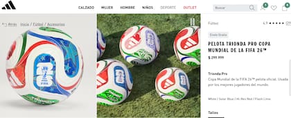 La pelota oficial del Mundial 2026 cuesta $299.999 en la tienda oficial de Adidas de la Argentina