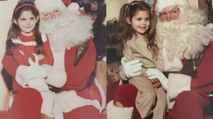 La pequeña actriz posa junto a Papá Noel