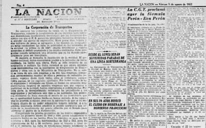 La pequeña noticia que anuncia el cierre de las estaciones, en LA NACION del 3 de agosto de 1951