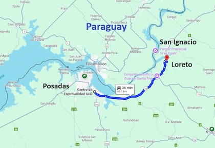 La peregrinación recorre 36 kilómetros partiendo de Fátima, en las afueras de Posadas, hasta el Santuario de Nuestra Señora de Loreto, cerca de San Ignacio