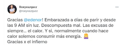 La periodista de TN arremetió en Twitter por los cortes de luz