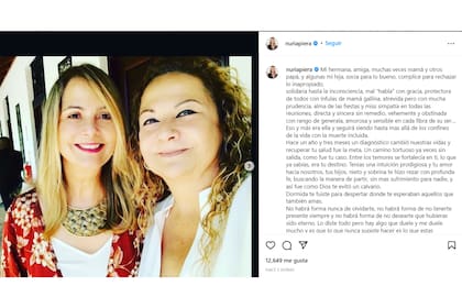 La periodista despidió a su hermana con un mensaje en sus redes sociales