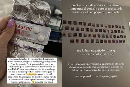La periodista mostró los medicamentos que le recetó el personal médico