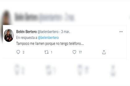 La periodista se quedó incomunicada (Foto Twitter @belenbertero)
