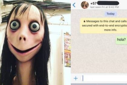 La persona que se hace pasar por "Momo" interactúa con quien le escribe a través de WhatsApp. A veces, desde un número de teléfono móvil de México, Colombia o Japón