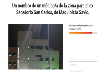 La petición en Change.org que abrieron los vecinos para renombrar ese centro de salud