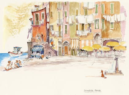 La piazza de Portorosso está inspirada en la de Vernazza