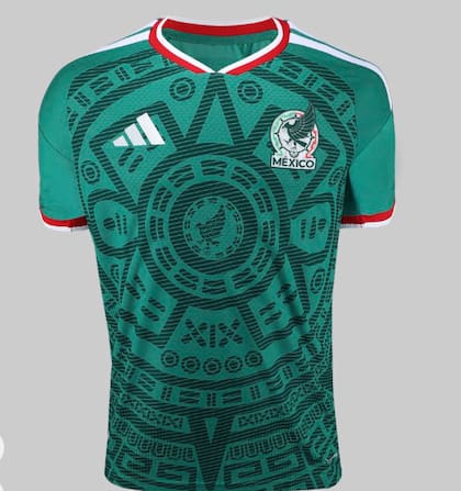 La Piedra del Sol es la imagen principal del nuevo diseño de la camiseta de la Selección Mexicana de Futbol (dportenis.mx)