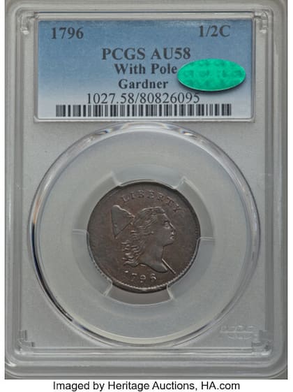 La pieza AU58 fue vendida en Heritage Auctions por US$158.625