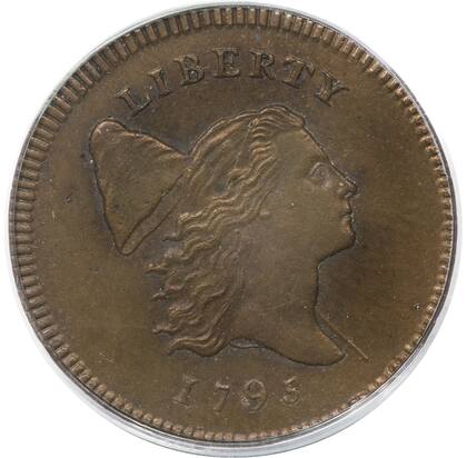 La pieza fue acuñada en 1795 por la Casa de la Moneda de Filadelfia