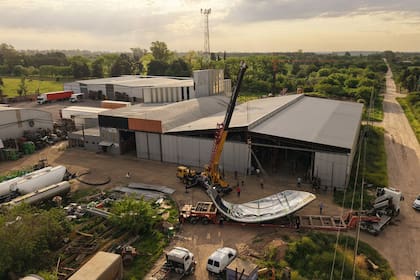 La pieza, saliendo de los talleres de Baradero
