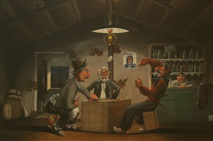 La pintura "El truco" (31x49cm) forma parte de la colección recuperada