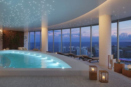 La piscina en altura de Aston Martin Residences en Miami
