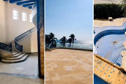 La piscina en el frente de la propiedad le daba el toque de lujo y desparpajo propio de las mansiones de la época