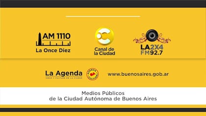 La placa con los medios públicos de la Ciudad Autónoma de Buenos Aires