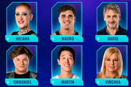 La placa de nominados para el domingo 12 de mayo. Captura: Telefe